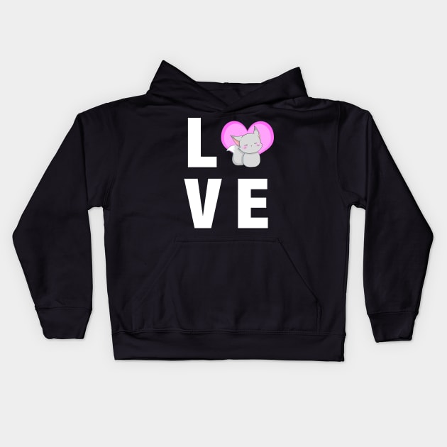 Love For My Cat Kids Hoodie by GirlsAndStyles